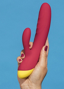 Krásný silikonový vibrátor s výstupkem