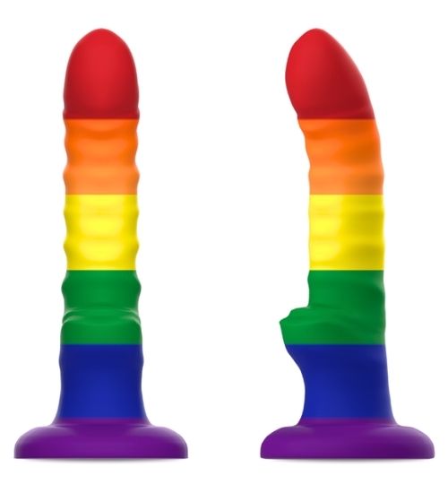 Duhové dildo Mythology s výstupky