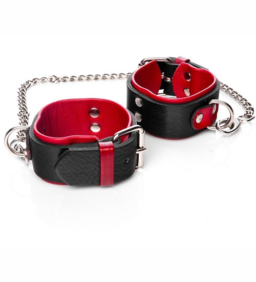 Kožená pouta s řetězem - pro ni