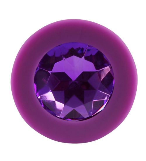 Fialová zátka s krystalem - silikon