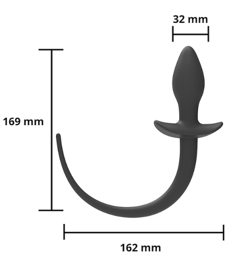 Černý anální kolík s ocasem