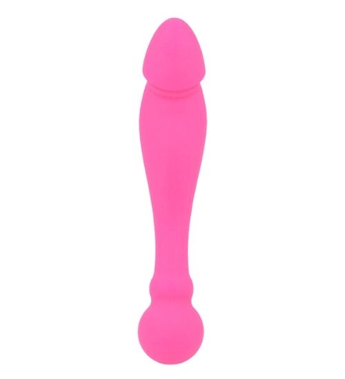 Oboustranné růžové silikonové dildo