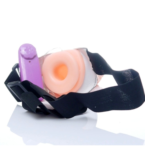 Realistický měkký strap-on s vibracemi