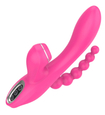 Multifunkční růžový vibrátor s análními korálky