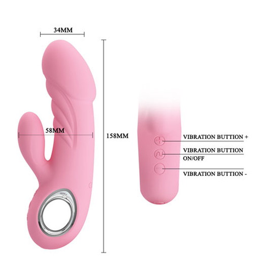 Tvarovaný vibrátor Pretty s rukojetí