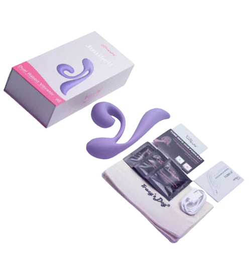 Fialový flirtující multitaskingový vibrátor