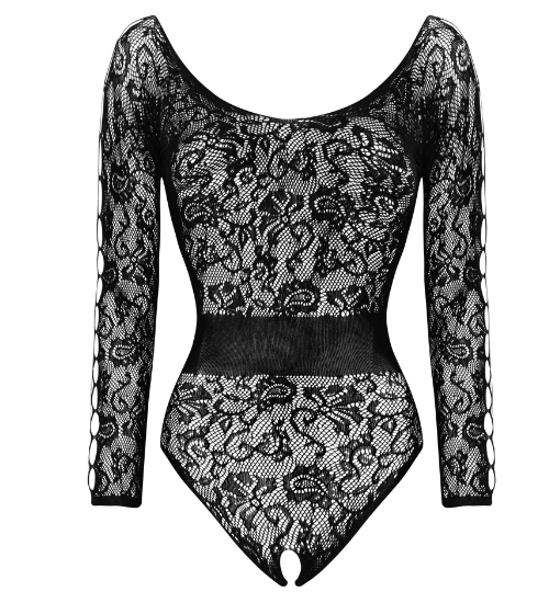 Krajkové body s průstřihy na rukávech