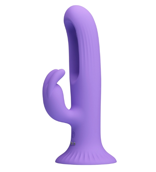 Multifunkční fialový vibrátor s přísavkou