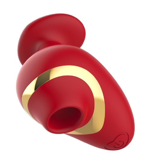 Červený masážní strojek na klitoris s srdíčkem