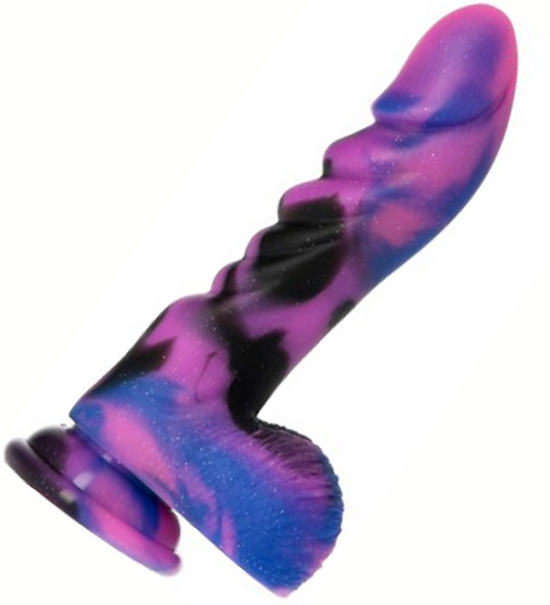 Vícebarevné dildo s varlaty a přísavkou