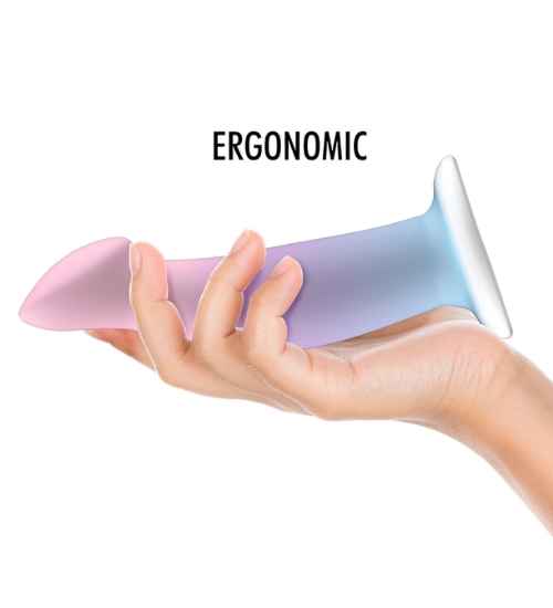 Modro-růžové silikonové dildo Mythology