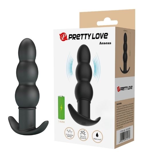 Vibrační třístupňový silikonový anální kolík