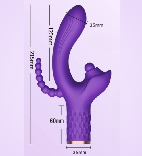 Fialový vibrátor s trojitým uspokojením
