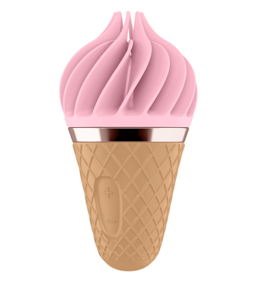 Rotační masážní přístroj na klitoris ve tvaru zmrzliny