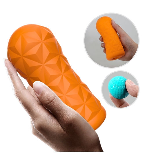 Oranžový masturbátor s kuličkou 360