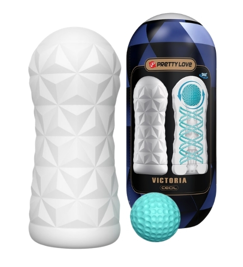 Bílý masturbátor s kuličkou 360