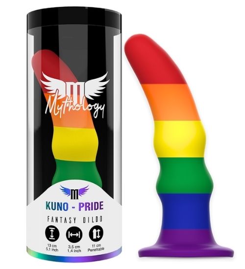 Duhové silikonové dildo Mythology