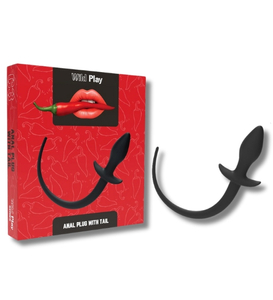 Černý anální kolík s ocasem