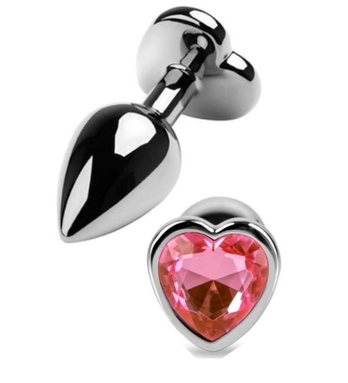 Kovová zátka s růžovým srdcem