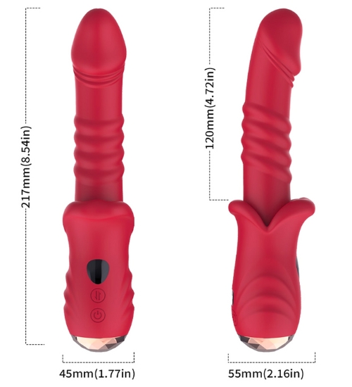 Posuvný červený vibrátor